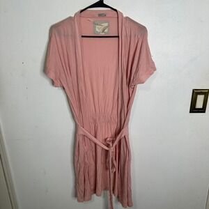 Victoria's Secret Soft Pink Modal Short Sleeve Belted Robe Loungewear Large